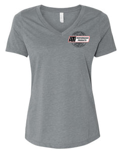 ATI Ladies Gray Made in USA B+C V-Neck